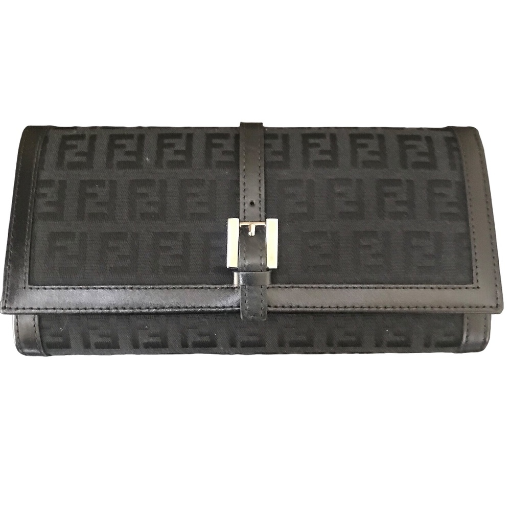 Authentic Fendi Zucca Black Wallet NWOT - Picture 1 of 11